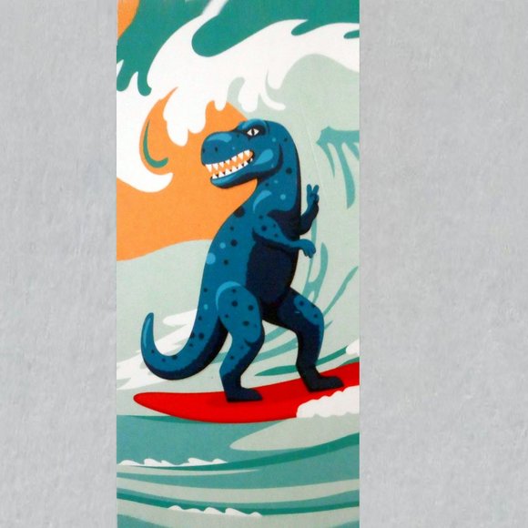 Mainstays Other - Dinosaur Surfing Beach Towel measures 28 x 60 inches